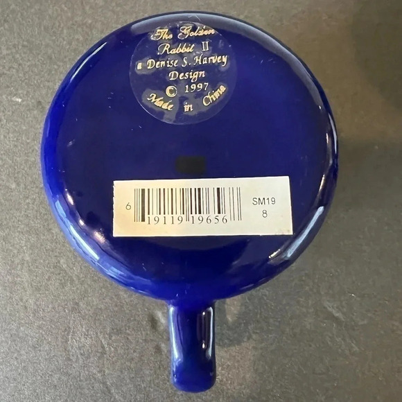 Golden Rabbit II Snowman Denise S. Harvey Blue Enamelware Lot Of (8) Eight - Picture 8 of 8